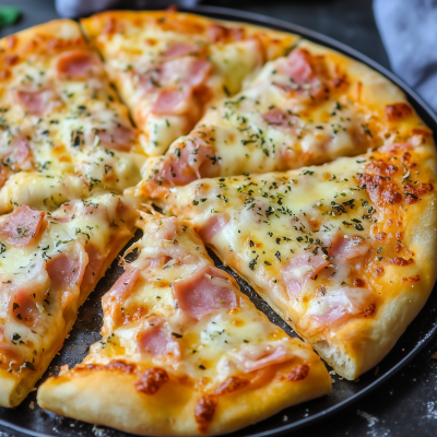 Crispy Cheesy Ham Pizza