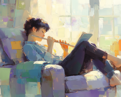 Girl Playing Flute