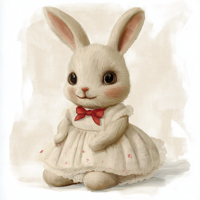 Cute Vintage Rabbit Doll