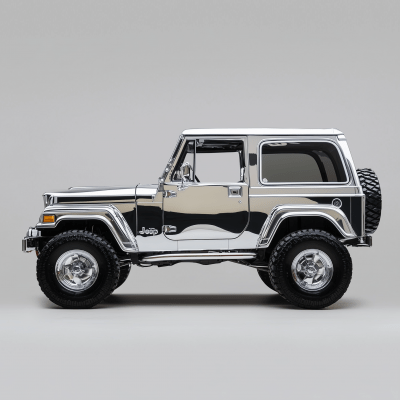 Side View of a Chrome Jeep