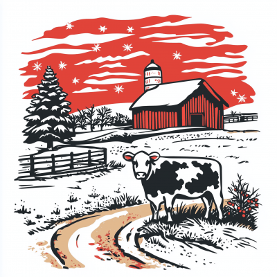 Farm Themed Christmas Shirt Design