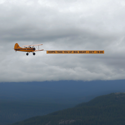 Biplane with Banner