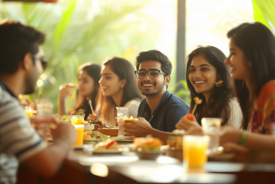 Friends Enjoying Dinner