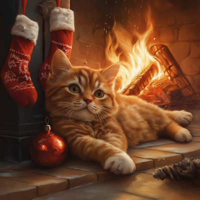 Cozy Christmas Cat