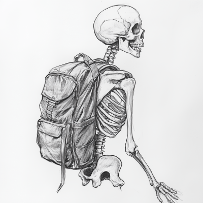 Skeleton with Backpack