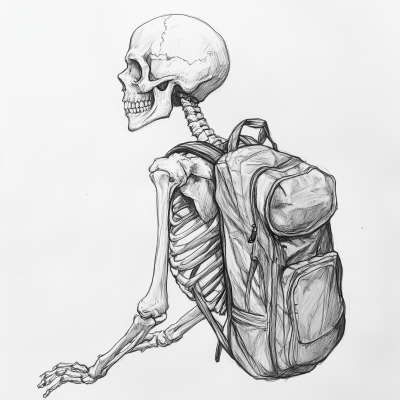 Skeleton with Backpack