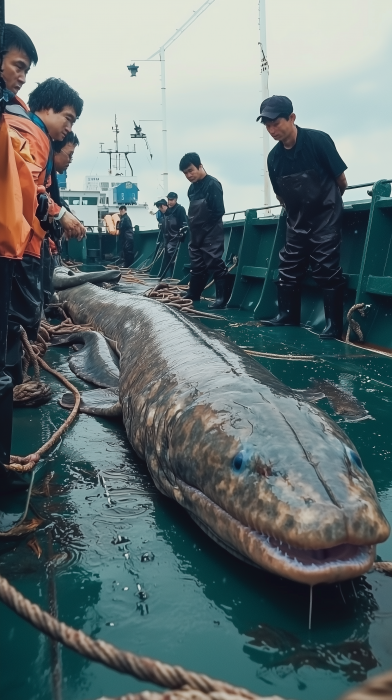 Giant Eel Caught by Fisherman