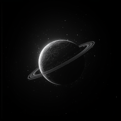 Planet in Space with Rings