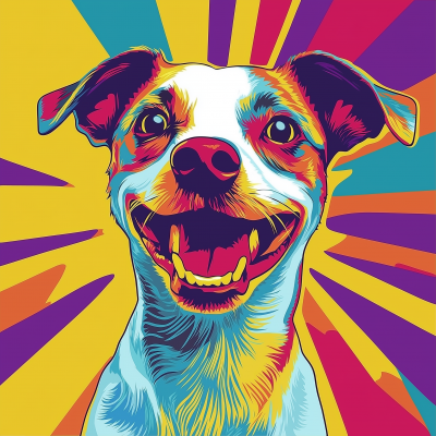 Smiling Dog in Pop Art