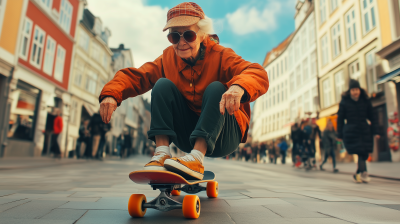 Skateboarding Grandmother