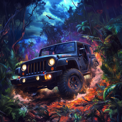 Black Jeep Wrangler Off-road
