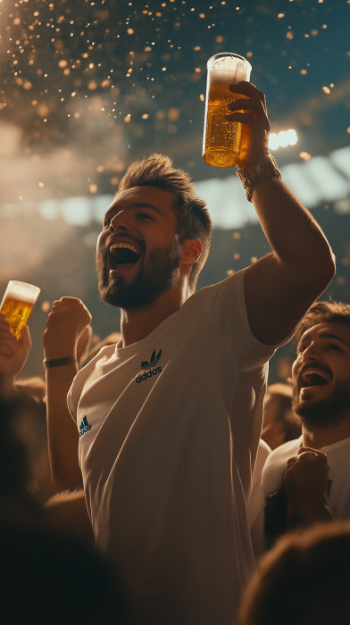 Celebration of Fans in Stadium