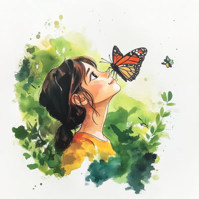 Butterfly and Girl