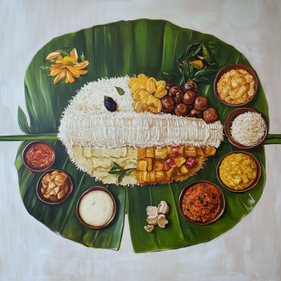 Onam Sadya on Banana Leaf