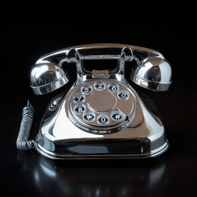 Realistic Chrome Rotary Phone