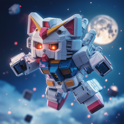 Giant Mecha Kitty in Space