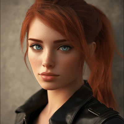 Young Woman in Leather Jacket