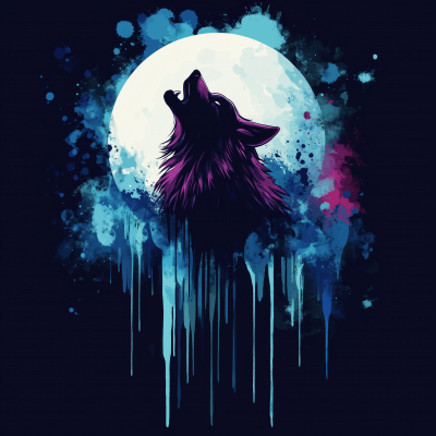 Wolf Howling at the Moon