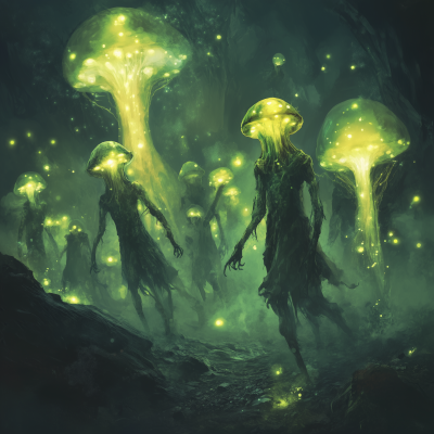 Fluorescent Myconids in the Underdark