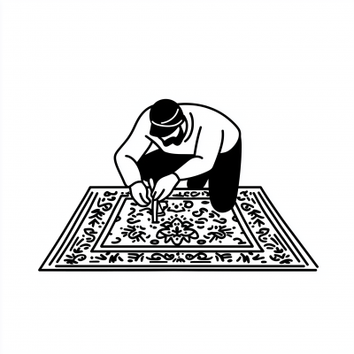 Artisan Repairing Rug Icon