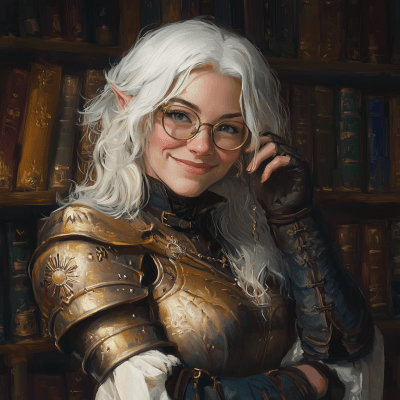 Gnome Cleric in a Library