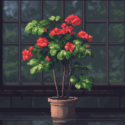 Begonia Looking Glass Pixel Art