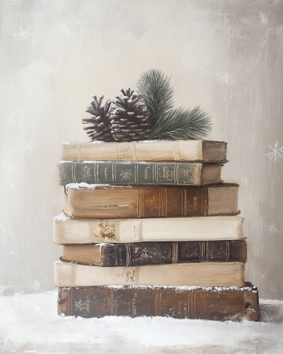 Vintage Books in Winter