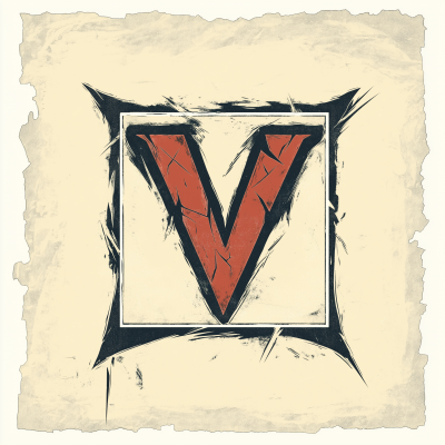 Distressed Letter V