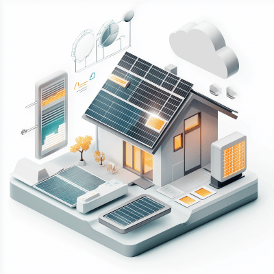 Modern Solar Panels Illustration