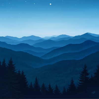 Twilight in Blue Ridge Mountains