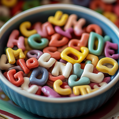 Alphabet Pasta in Broth