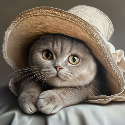 Scottish Fold Cat in a Hat