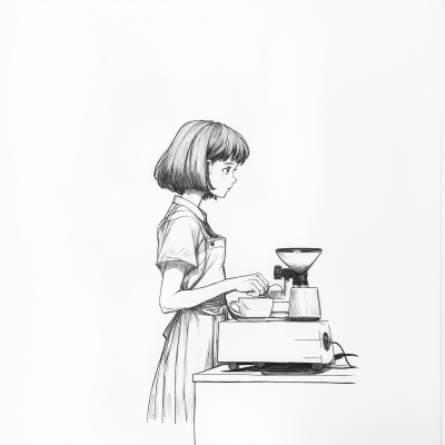 Barista in Ghibli Style