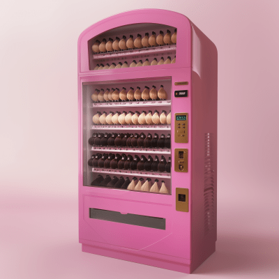 Hyper Realistic Pink Vending Machine