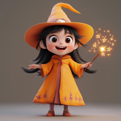 Cheerful Young Witch