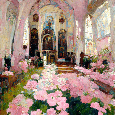 Elegant Pink Church Interior