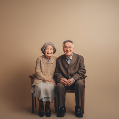 Elderly couple smiling