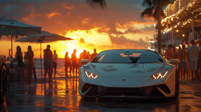 Lamborghini at Sunset