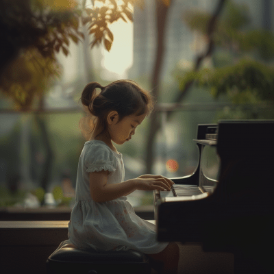 Little Girl Playing Piano