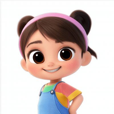 Smiling Little Girl Cartoon