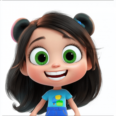 Joyful Girl Cartoon