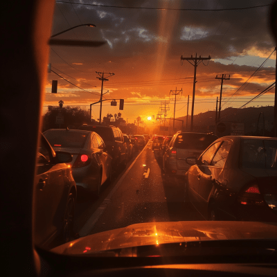 Sunset Through the Car Window