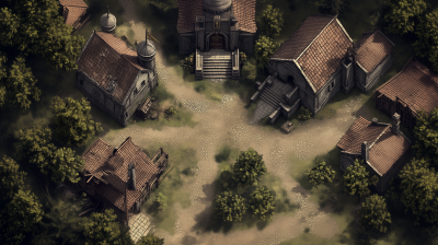 Medieval Fantasy Village Battle Map