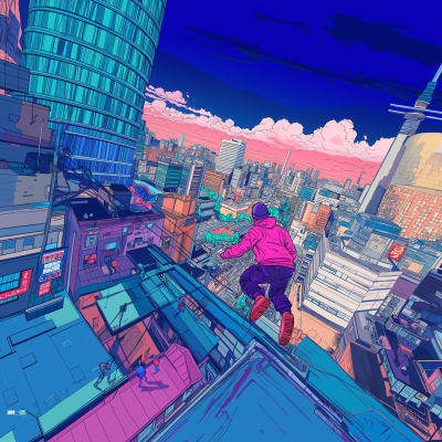 Colorful Parkour Shooter Screenshot