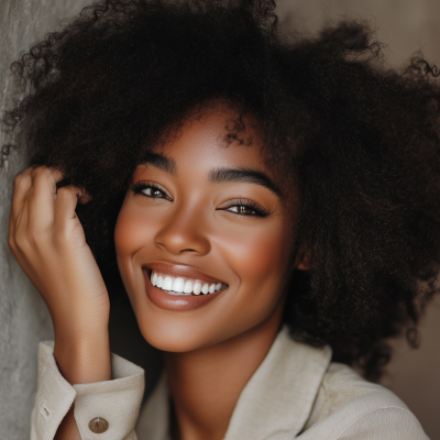 Smiling Woman with Beautiful Hair