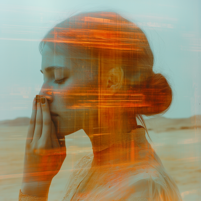 Surreal Double Exposure in the Desert