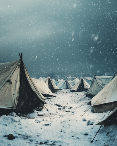 Syrian Refugee Camp in Winter