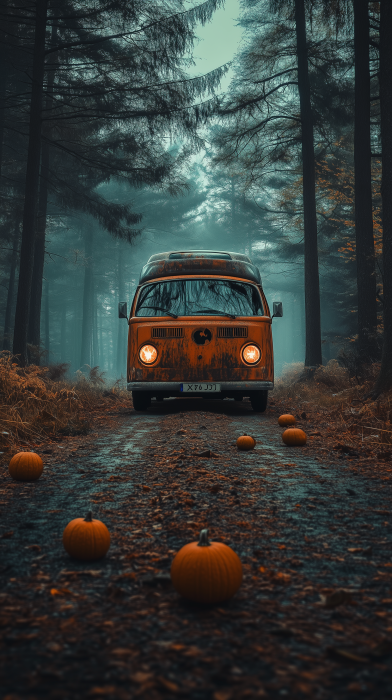 Spooky Forest Camper Van