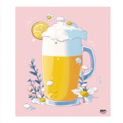 Pastel Beer Illustration