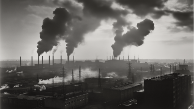 Industrial Landscape in Black and White